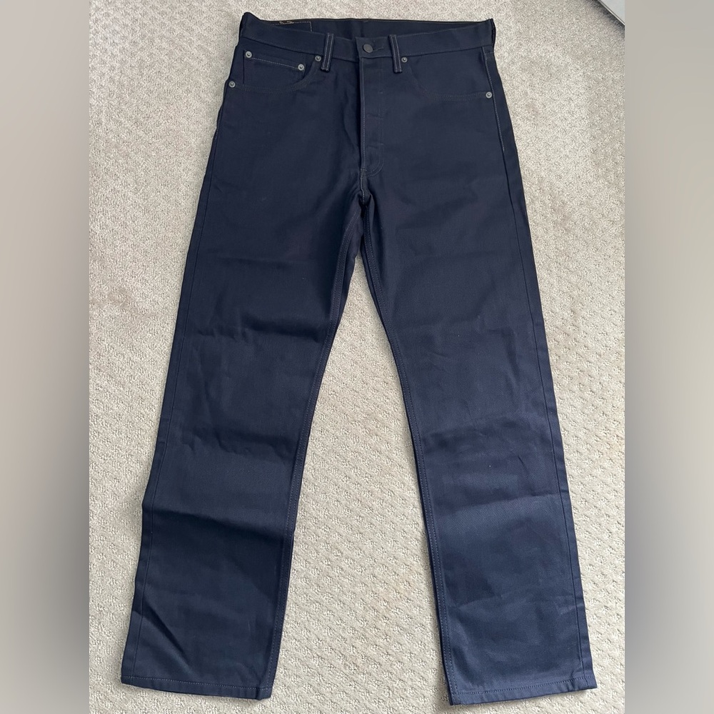 Levi's 501 Men's Button Fly Straight Leg Jeans Deep Navy, W32 L30 Made In Mexico